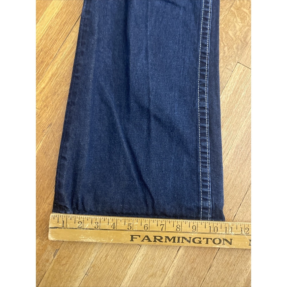 True Religion Boot Cut Blue Denim Jeans Men's Size 42x32 Wide Leg Flap Pockets - Picture 15 of 16